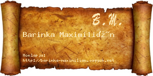 Barinka Maximilián névjegykártya